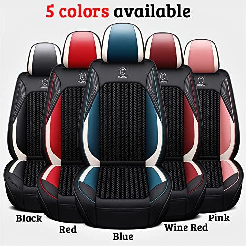 （クーポン発行） BPOOBP for Kia Soul EV Car Seat Covers Full Set PU Leather全天候型シートクッション、 Martha Red