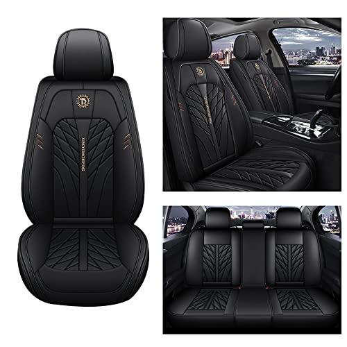 評判良い BPOOBPシートカバーVolkswagen Atlas Fit Cross Sport Two-Tone Front Seat Covers Waterproof Leather Car Seat Covers，カラー:ブラック