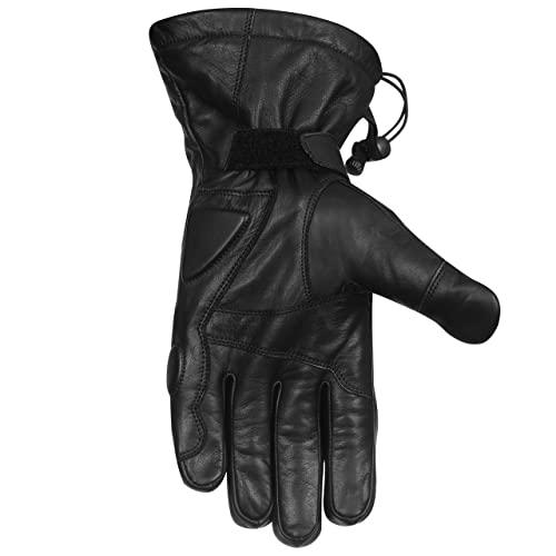 爆発的な割引 ヴァンスリザーズメンズ熱防水黒革オートバイ用手袋(3 XL、ブラック)