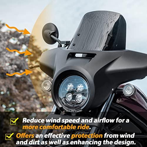 購入できます ロラバーモーターサイクル大型ヘッドライトフェアリング仮面カバーH-onda Rebel対応フロントガラスCMX 1100 CMX 1100 2021 2022 2023ヘッドランプガードウイ