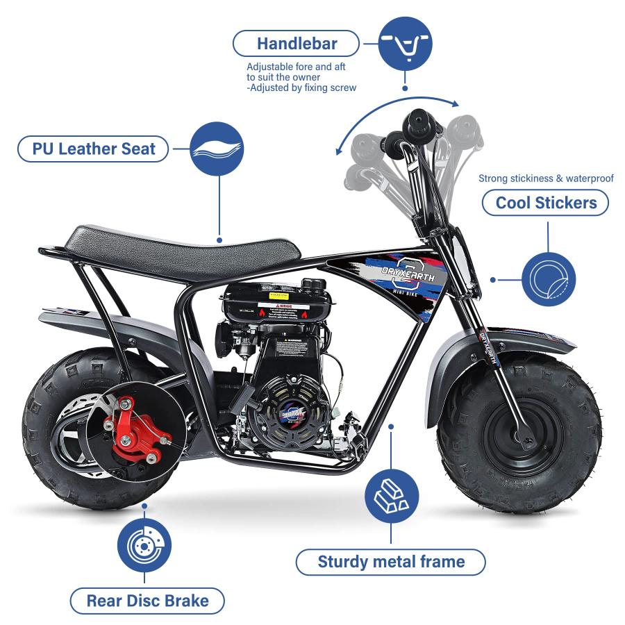 人気新品 Oryxearth Mini Dirt Bike for Kids、105 CC 4ストロークKid Gas Powered Mini Dirt Bikes Off-Road Motorcycle Gas Pocket Pit Trail Mini Bike W/EPA承認