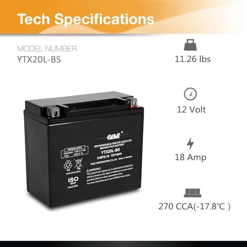 お買い得なセール商品 YTX 20-BS AGM CF用電池交換MOTO 500 CC Cforce 500 07-14