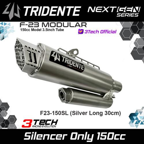 DOISHIN RACING マフラー シルバー Tridente F23 YAMAHA AEROX155 フルエキゾーストマフラー シルバー