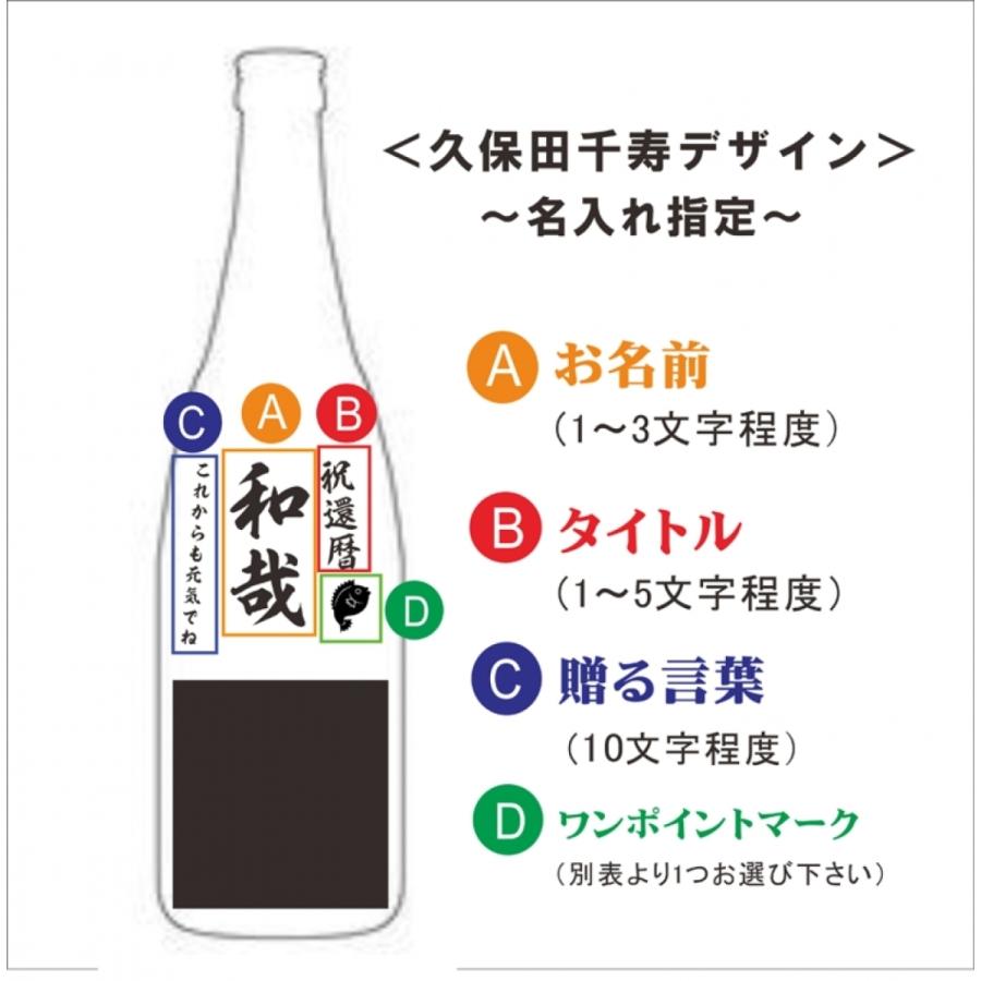 名入れ 日本酒 ギフト【 久保田 千寿 720ml  名入れ彫刻 吟醸酒  】名入れ酒  還暦祝い 退職祝い 誕生日 プレゼント 父の日 母の日 記念品 古希祝い 感謝 贈り物｜chawawa｜12