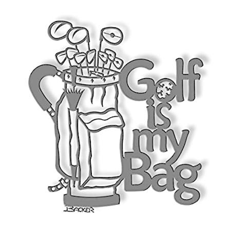 ゴルフは私のバッグ3d --メタル壁アートBackerアートOff the wall- 16.5 & # x2033 ; H x 15 & # x20