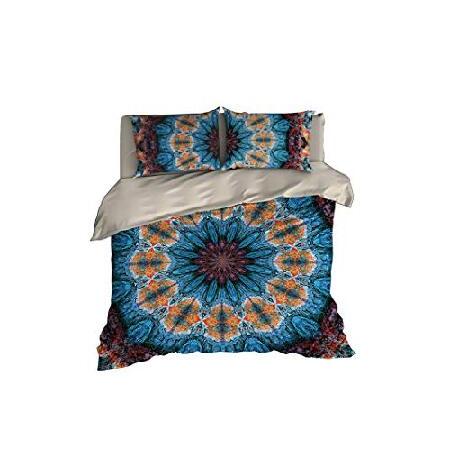 スペースマンダラ寝具 Chaxtインポートのスペースマンダラ寝具 タイダイ染めの掛け布団カバー クイーンセット95インチx87インチ シーツ カバー ベビー用寝具 ベッド B076gzjzjb Chaxtインポート 最も安い購入