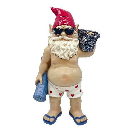 送料関税無料 ノーム ビーチバケーション Ficiti トロピカルパーティー 10インチ 面白い芝生のノーム像 ノーム オーナメント オブジェ Www Ricamificiolevi Com