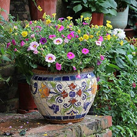 ZHKY Courtyard Hand Painted Ceramic Mosaic Large Flower Pot Villa