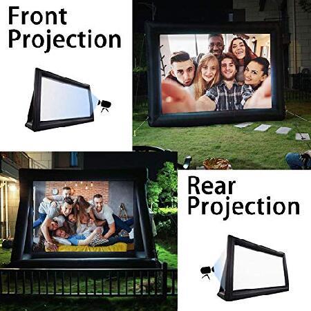 中古品 25Ft Inflatable Movie Screen with Stand for Outside-Support Rear Projection-Stable Outdoor Frame-Outdoor Movie Screen Use in Combination with Projecto 【UOI1358986589】(47634円)