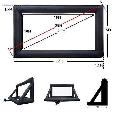 中古品 25Ft Inflatable Movie Screen with Stand for Outside-Support Rear Projection-Stable Outdoor Frame-Outdoor Movie Screen Use in Combination with Projecto 【UOI1358986589】(47634円)