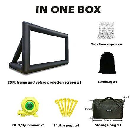 中古品 25Ft Inflatable Movie Screen with Stand for Outside-Support Rear Projection-Stable Outdoor Frame-Outdoor Movie Screen Use in Combination with Projecto 【UOI1358986589】(47634円)