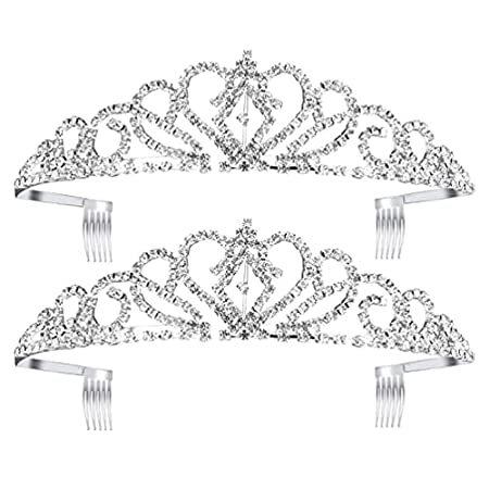 輝い Tiaras, and Crowns Crystal FRCOLOR 2 Princes好評販売中 Girls Elegant Crown Tiara Pack その他ヘアアクセサリー