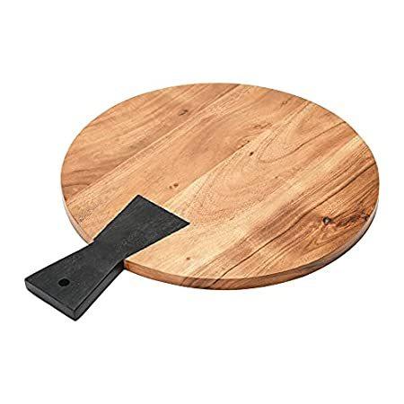 色々な Creative Co-Op Acacia Wood Cheese/Serving w Handle Cutting Board, 16" x 13" お盆、トレイ