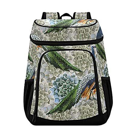 高級品市場 ALAZA Peacock Adju with Bag Lunch Insulated Reusable Backpack Cooler Cactus クーラーボックス