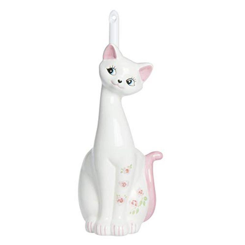 1413円 超安い サンアート かわいい雑貨 ラブリー陶器 ねこのトイレブラシ立て トイレブラシ付 幅13cm ピンク San1708