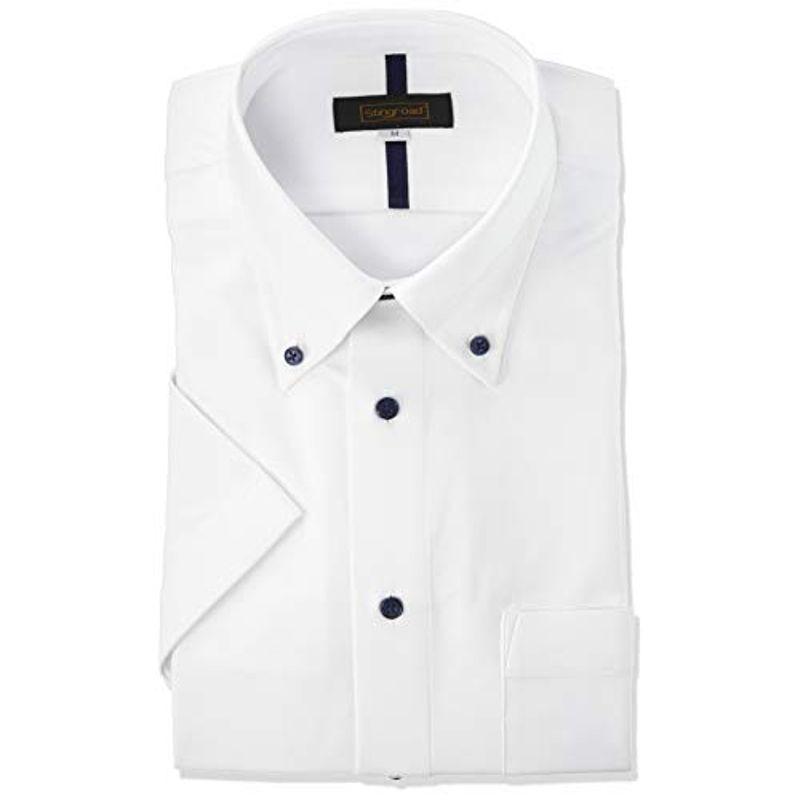 スティングロード ワイシャツ 超形態安定 新品 半袖 ノーアイロンシャツ ボタンダウン ボタン ニットシャツ クールビズ 高価値 ホワイト C#A メンズ