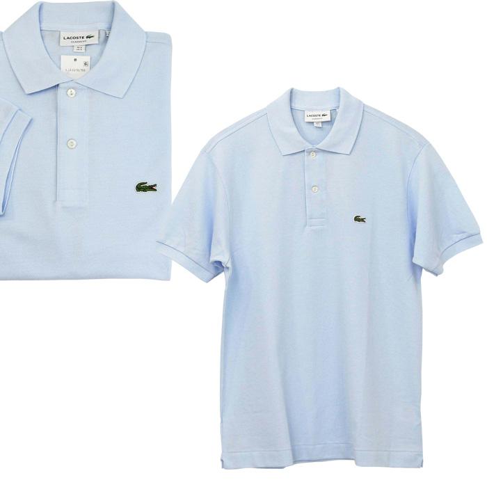 ★新品未使用LACOSTE ポロシャツ ホワイト/ブルー サイズ4 LACOSTE（ラコステ） ポロシャツ 半袖 鹿の子 べーシック 定番 メンズ