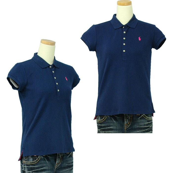 未使用 RALPH LAUREN ラルフローレン POLO TEAM刺繍 長袖 鹿の子ポロシャツ M ブルー  レディース 古着 中古 USED ビッグサイズ Polo Ralph Lauren ポロ ラルフローレン 鹿の子
