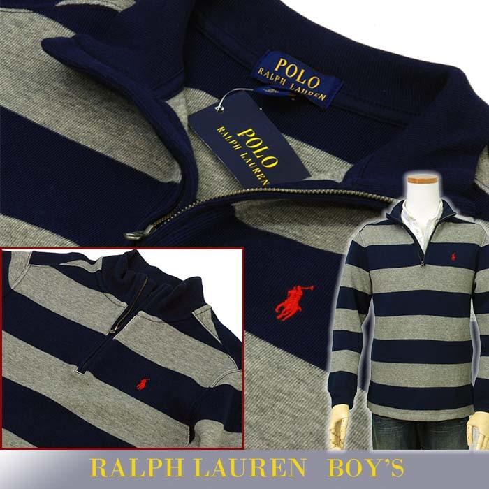 【値下げしました】ポロ ラルフローレン ボーイズ POLO Ralph Lauren Boy's ボーダー ハーフジップ トレーナー #323631678 【値下げしました】ポロ ラルフローレン ボーイズ POLO Ralph Lauren Boy's ボーダー ハーフジップ トレーナー #323631678