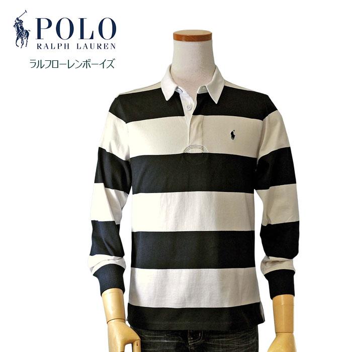 ポロバイラルフローレン ラガーシャツ 刺繍ロゴ ボーダー M POLO RALPH LAUREN（ポロ・ラルフローレン） ポロラルフローレン