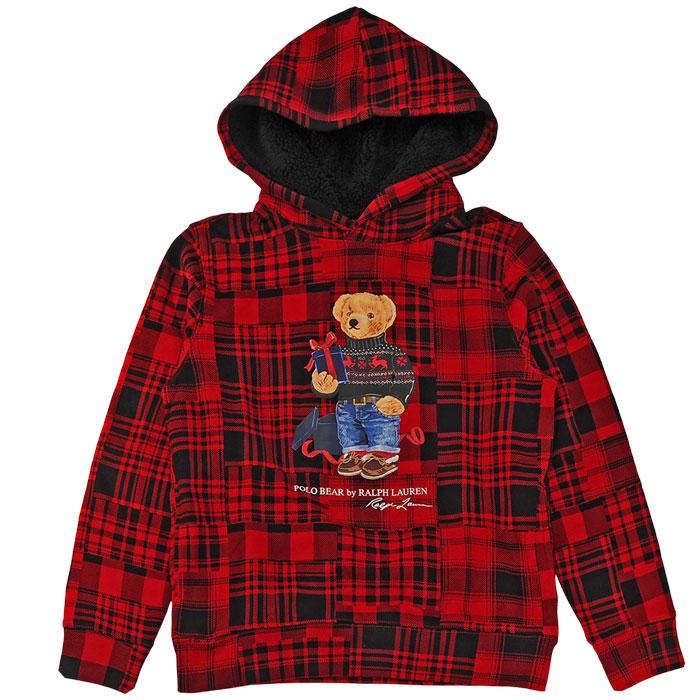 POLO Ralph Lauren ラルフローレン ボーイズ  ポロベアー ボアフード付き 裏起毛チェック柄パーカー polobear   #323920646｜cheap-tock｜03