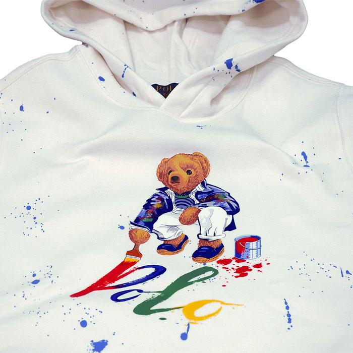 POLO Ralph Lauren ラルフローレン ボーイズ  ポロベアー ペイントベア 裏起毛パーカー polobear フード #323925582｜cheap-tock｜06