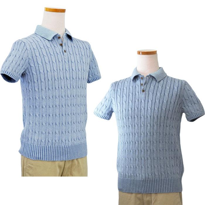 新品✨POLO RALPH LAUREN ケーブルニット 半袖 L 水色 綿 ✨POLO RALPH LAUREN コットンケーブルニット 半袖 水色 - メルカリ