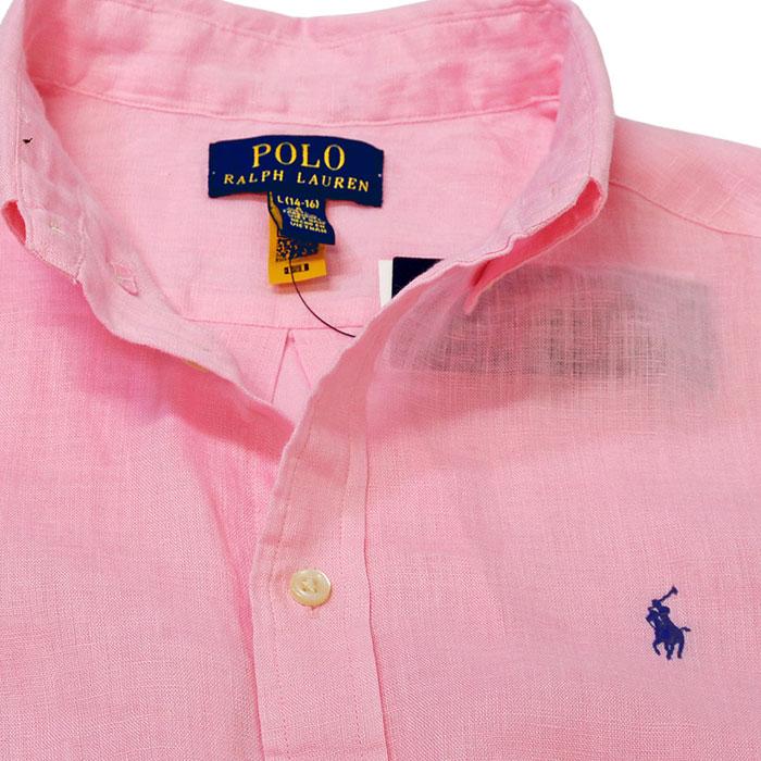 【極美品✨】ポロラルフローレンリネンシャツ ボタンダウン ピンク M POLO RALPH LAUREN（ポロ・ラルフローレン） ポロ ラルフローレン