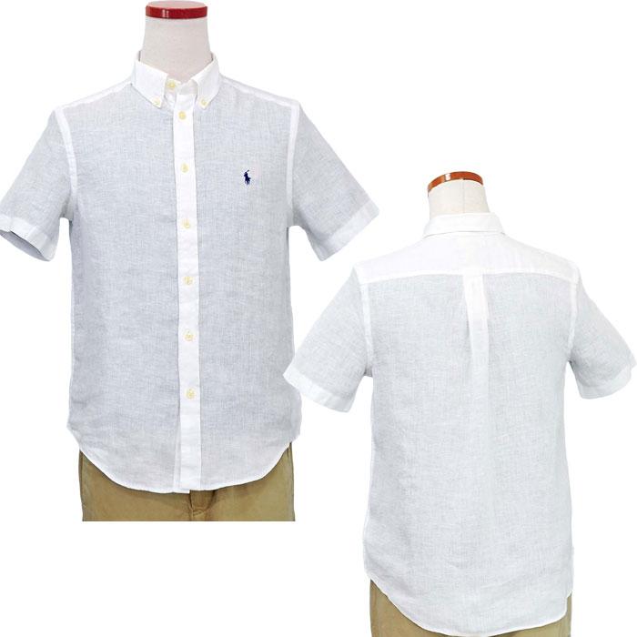 POLO RALPH LAUREN(ポロラルフローレン)：リネンシャツ半袖麻 POLO RALPH LAUREN - ラルフローレン リネン 麻 半袖シャツ 白 160の