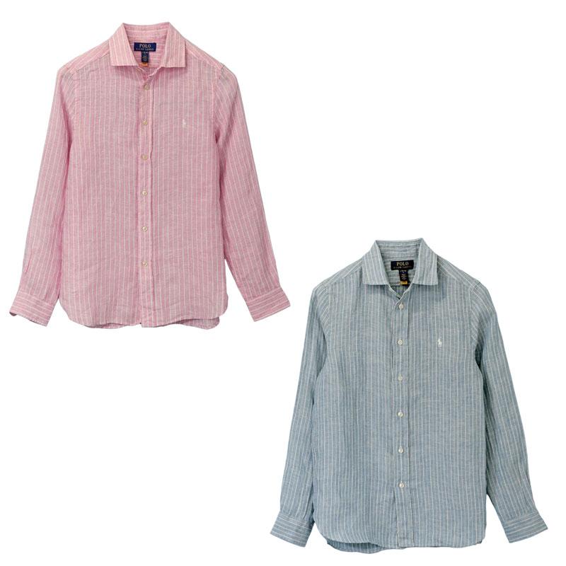 Polo Ralph Lauren リネン ストライプ 長袖シャツ ゆったり POLO RALPH LAUREN（ポロ・ラルフローレン） ポロ ラルフローレン