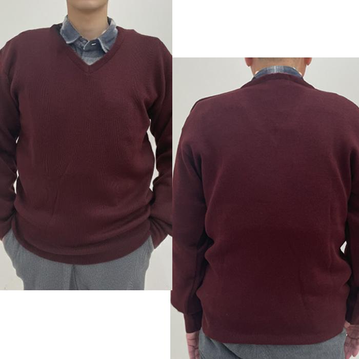 Vネックセーター ビジネス スクール 日本製 ウール混 ウォシャブル