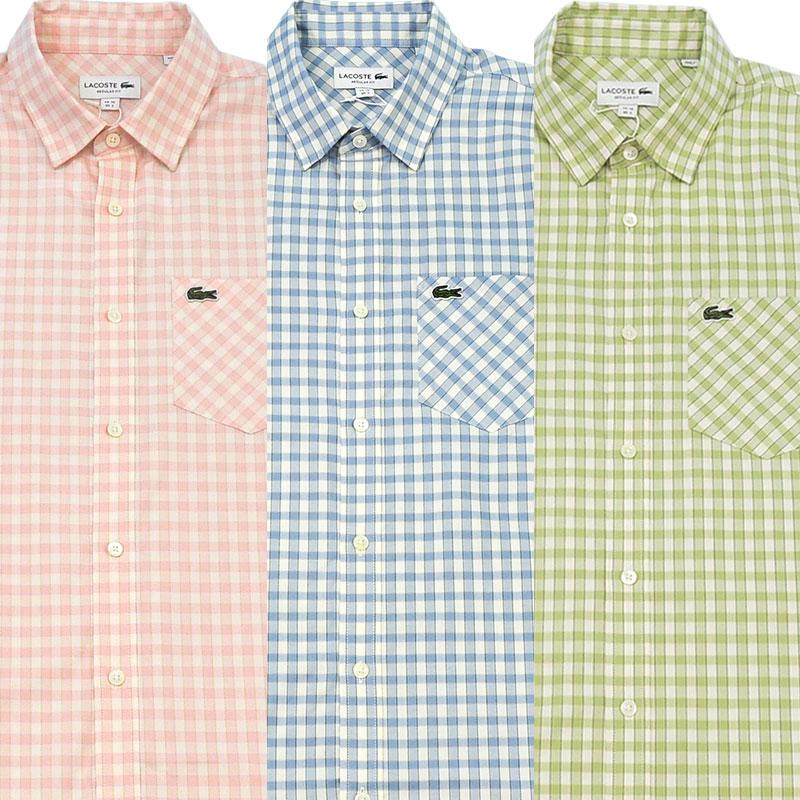 LACOSTE（ラコステ） メンズ ポケット付 半袖チェックシャツ #ch5799