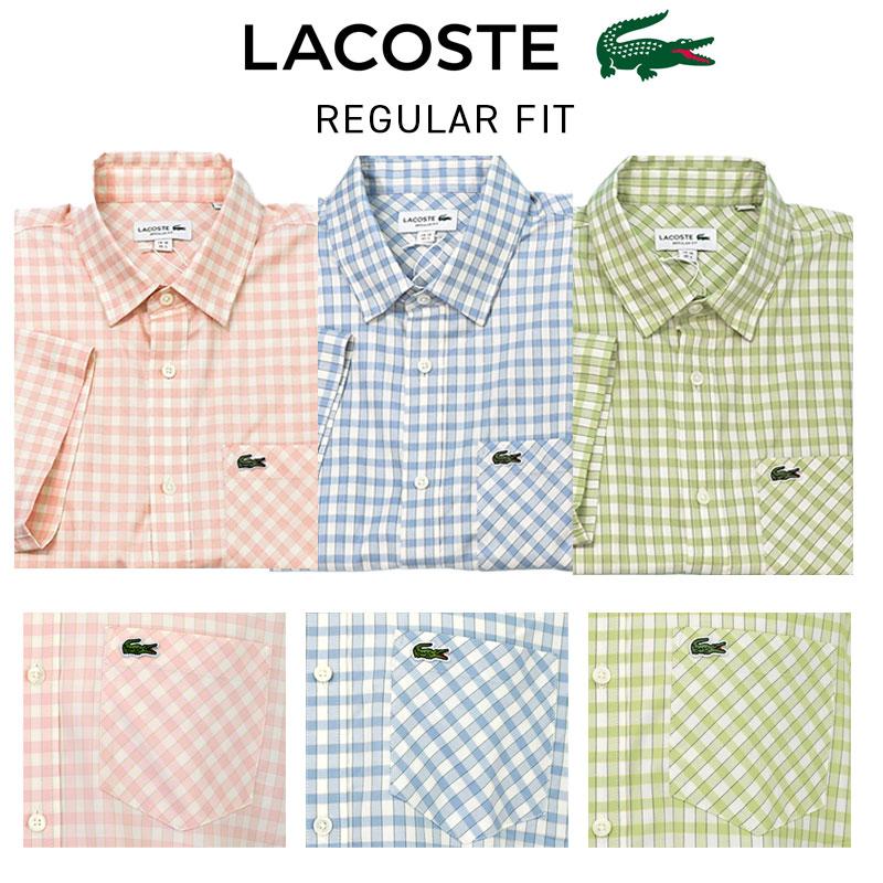 LACOSTE（ラコステ） メンズ ポケット付 半袖チェックシャツ #ch5799