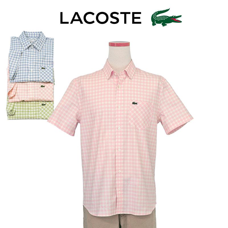 LACOSTE（ラコステ） メンズ ポケット付 半袖チェックシャツ #ch5799 