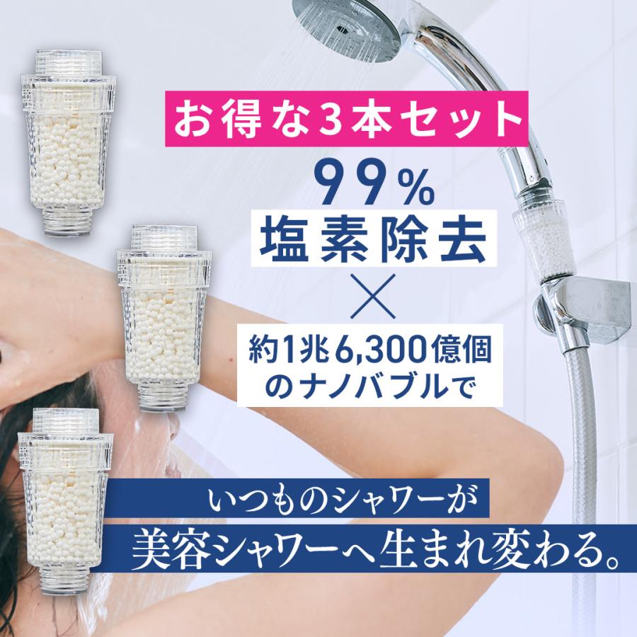 浄水革命ナノバブール 3本 シャワーヘッド用 アタッチメント 塩素除去