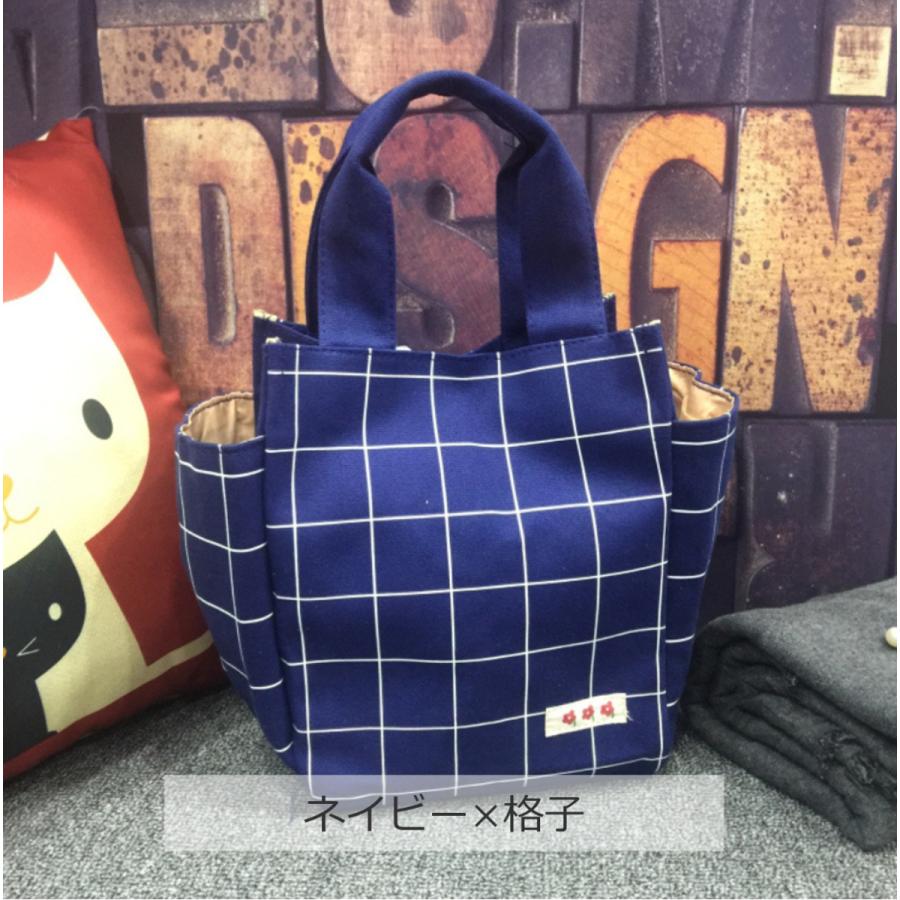 トートバッグ ミニ ランチバッグ キャンバス 帆布 ミニトートバッグ ペットボトル 水筒 コンパクト 大容量 全10色 | ブランド登録なし | 24