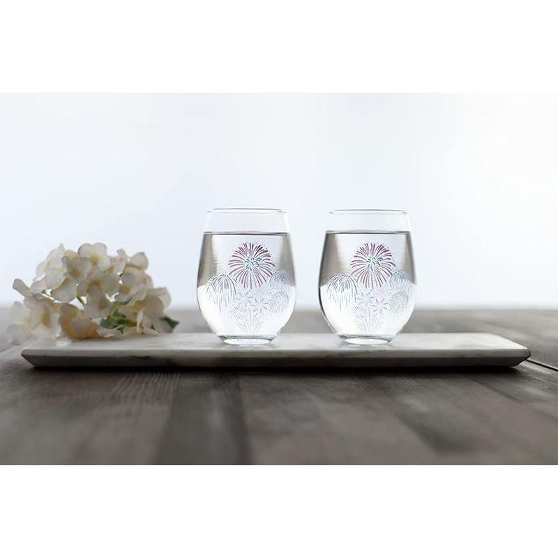 丸モ高木陶器 冷感花火 フリーグラスペアセット グラス ペアグラス 花火 お祝い 結婚 父の日 プレゼント ギフト 記念日 温度で変化 ビー 品質満点