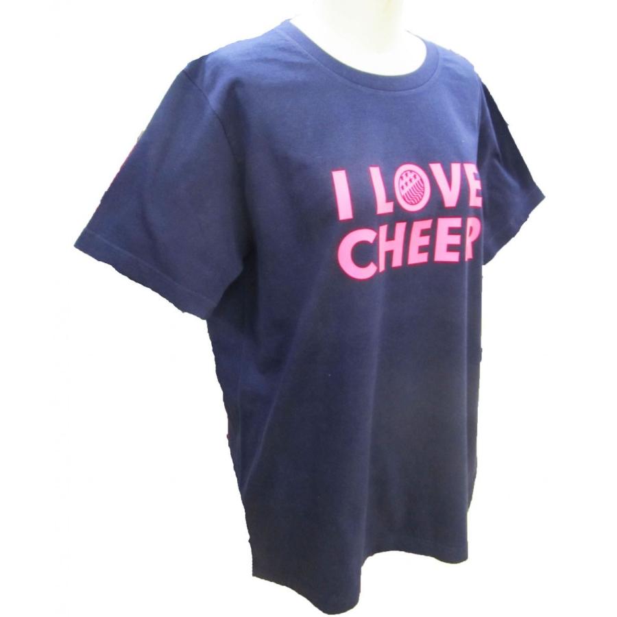 子供サイズ　チア cheer Tシャツ ソングリーディング チアダンス 半袖 CHEDAN チェダン I Love Cheerアメリカンタイプ ネイビー｜chedan｜03