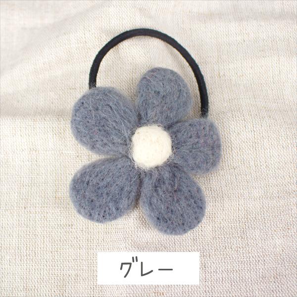 ヘアゴム ヘアアクセサリー キッズ フェルト 子供 ベビー 1個 花