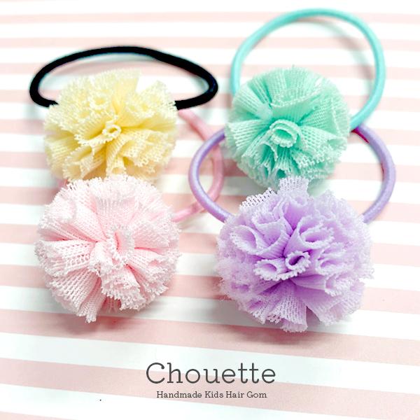 ヘアゴム パステル ダブルポンポン4個 おしゃれ ハンドメイド レディース 大人 キッズ 女の子 子供 ポイント消化 H