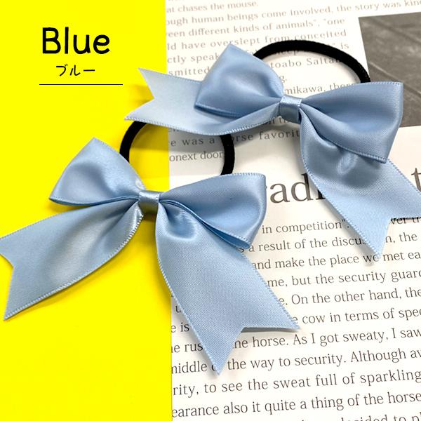 ヘアゴム シンプルサテンリボン ハンドメイド キッズ 子供 女の子