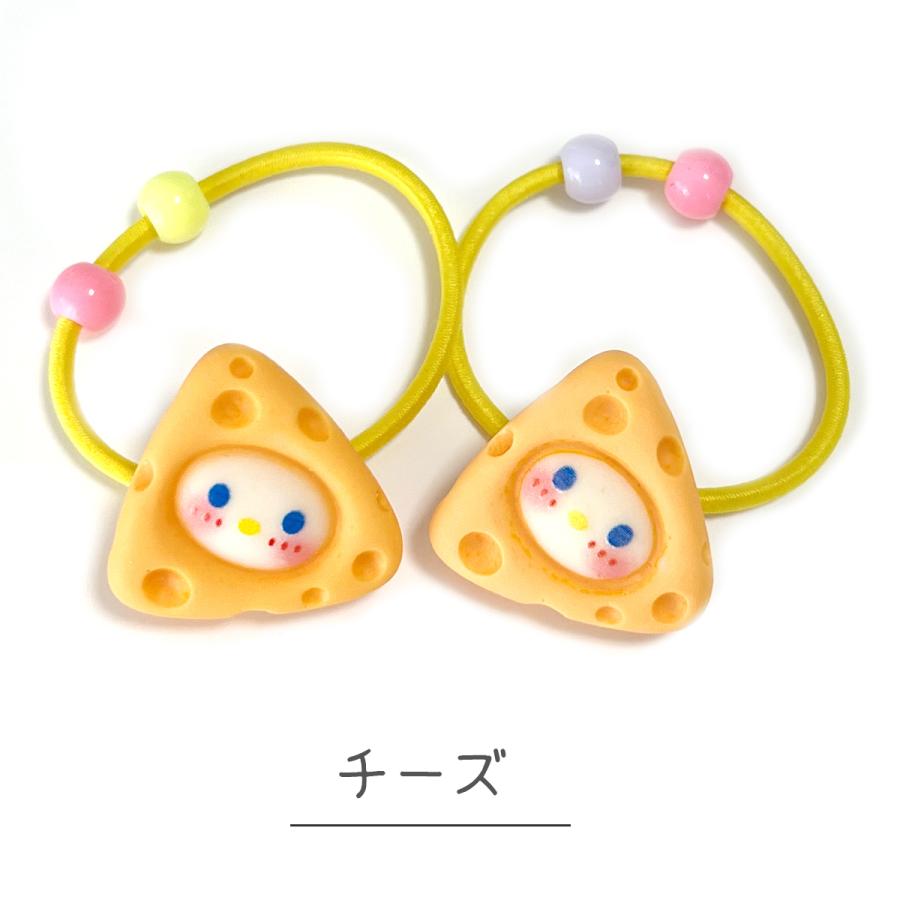 ヘアゴム 女の子 食べ物 2個セット 手作り おしゃれ カラフル 可愛い