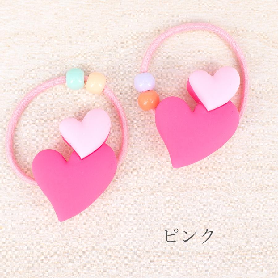 ヘアゴムベビーヘアクリップダブルハート1〜4