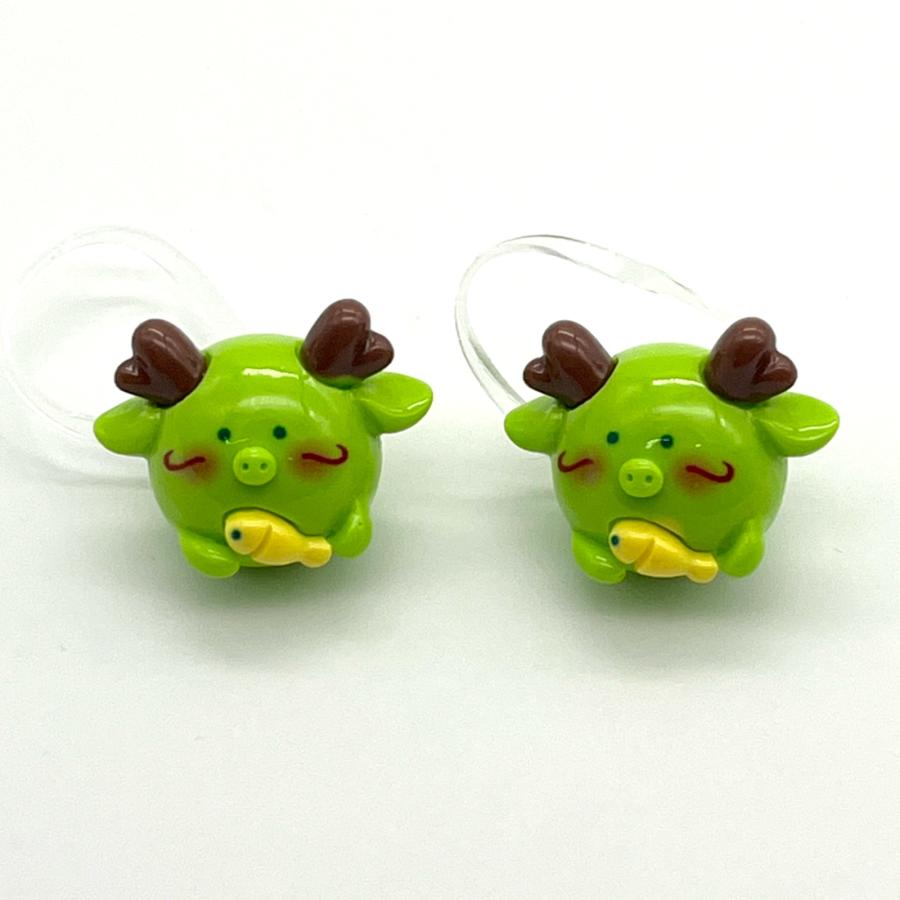 ヘアゴム 辰 ドラゴン キッズ 2個 子供 からまないごむ ヘア