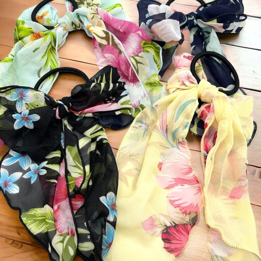 レジンヘアゴム クリップダイヤバラピンクピンキーリング花