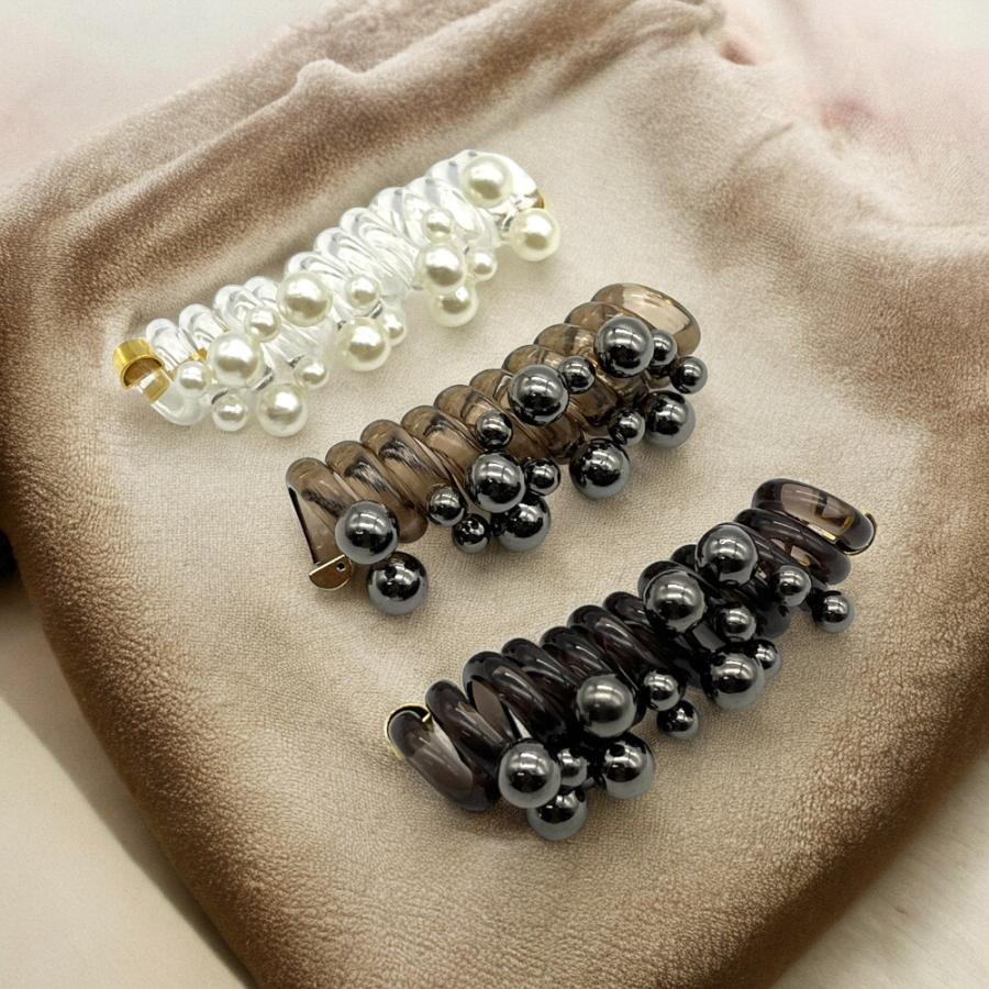 ヘアゴム スパイラル パール コイル 1個 ヘアアクセサリー