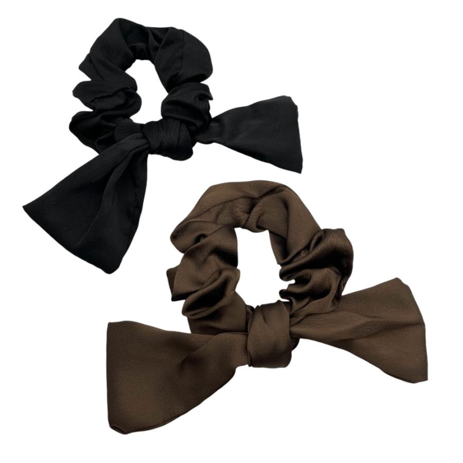 シュシュ サテン リボン 1個 プレゼント シンプル ヘアアクセサリー