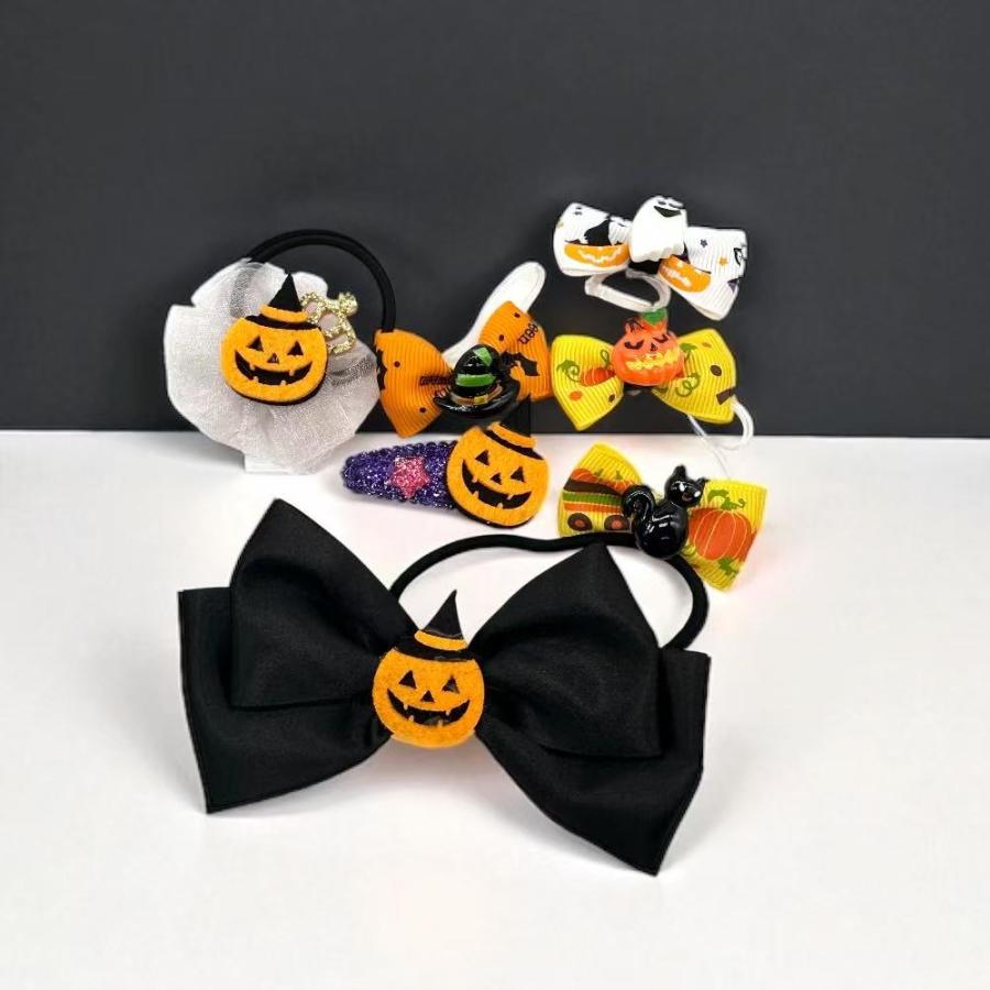 期間限定【オーダー♡かぼちゃリボン】ヘアクリップ　ヘアピン　ヘアゴム　ハロウィン 期間限定【オーダー♡かぼちゃリボン】ヘアクリップ ヘアピン