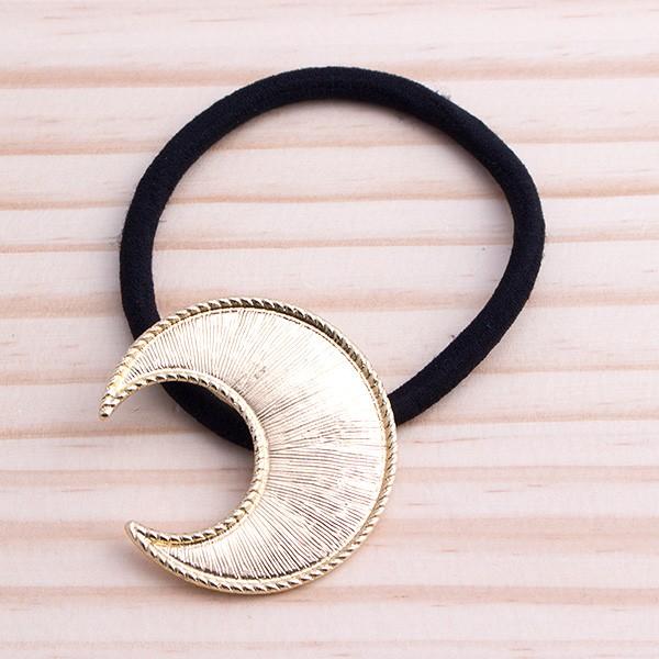 メタル三日月のヘアゴム ヘアアクセサリー 女性 大人 レディース