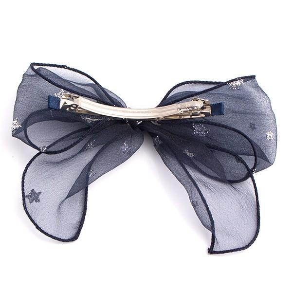 キラキラ星のリボンバレッタ オーガンジー ハンドメイド 手芸材料 子供